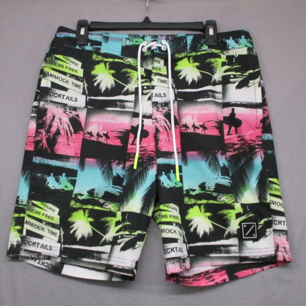 American Eagle Swim Trunks Multi-Color Black‎ Men Size | M